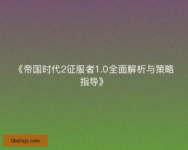 《帝国时代2征服者1.0全面解析与策略指导》 《帝国时代2征服者1.0全面解析与策略指导》