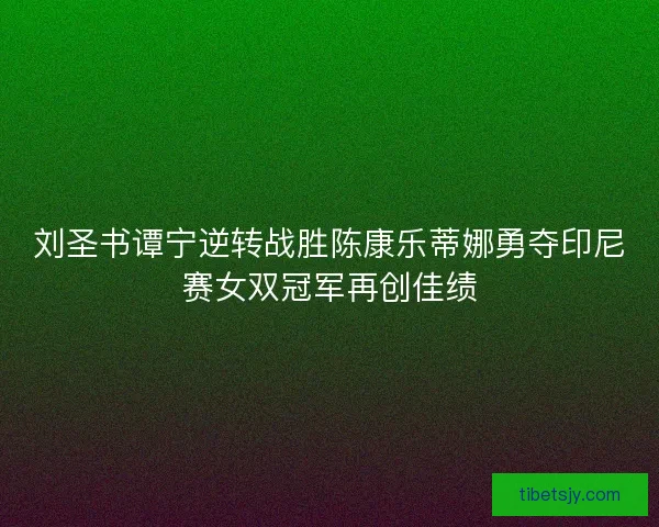 刘圣书谭宁逆转战胜陈康乐蒂娜勇夺印尼赛女双冠军再创佳绩 刘圣书谭宁逆转战胜陈康乐蒂娜勇夺印尼赛女双冠军再创佳绩