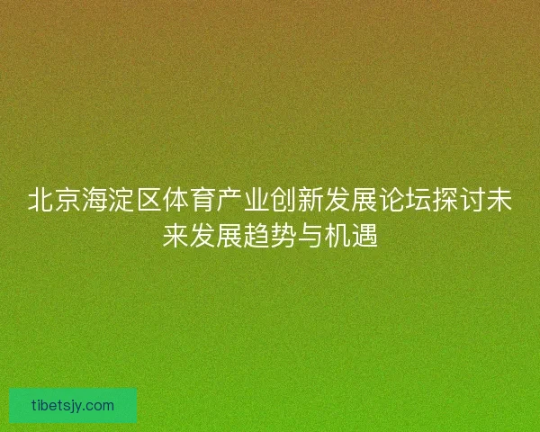 北京海淀区体育产业创新发展论坛探讨未来发展趋势与机遇