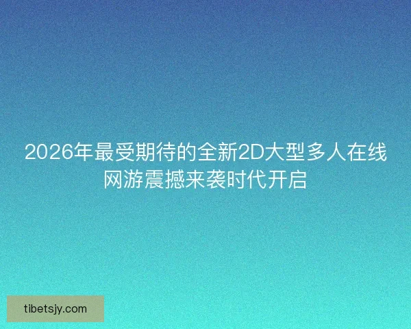 2026年最受期待的全新2D大型多人在线网游震撼来袭时代开启 2026年最受期待的全新2D大型多人在线网游震撼来袭时代开启
